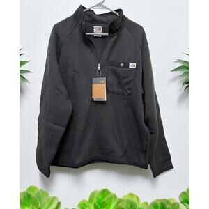 North Face Pullover Jacket Zipper Black Size Large Inside Fleece 1/4 Zipper NEW
